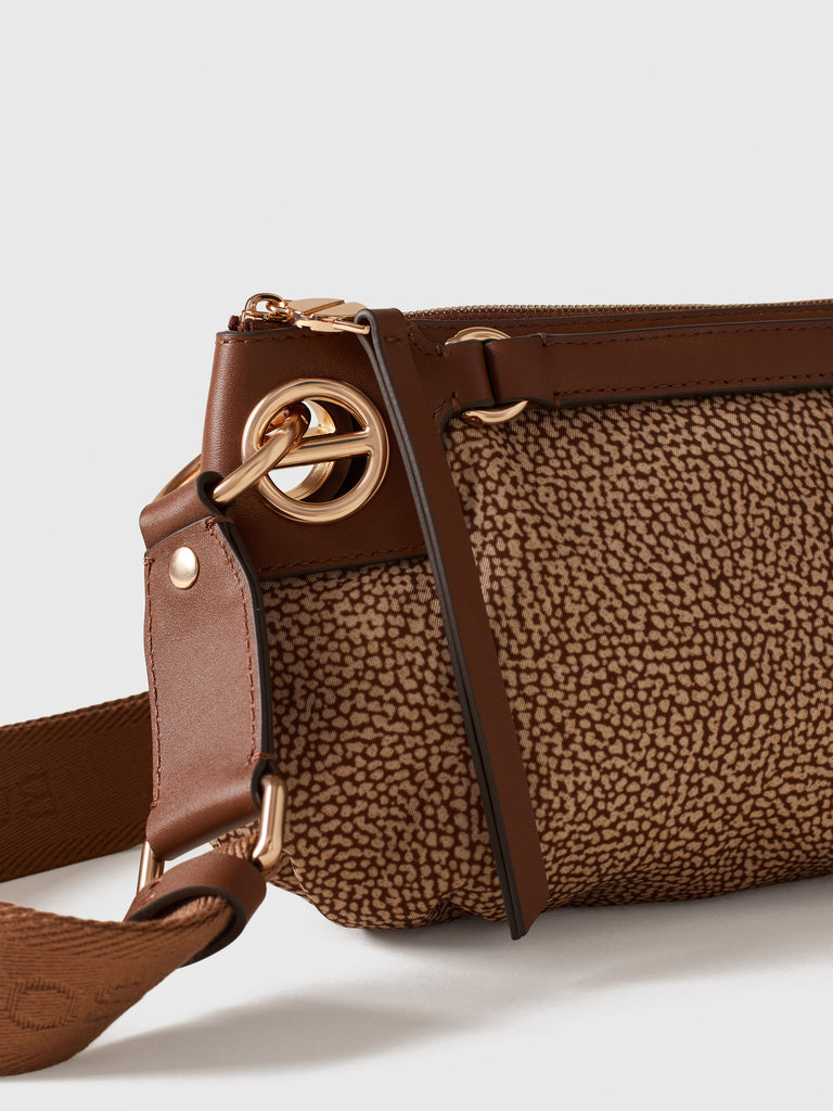 Borsa a spalla in Tessuto riciclato stampa Op - LONDON BORSA MINI - Borbonese