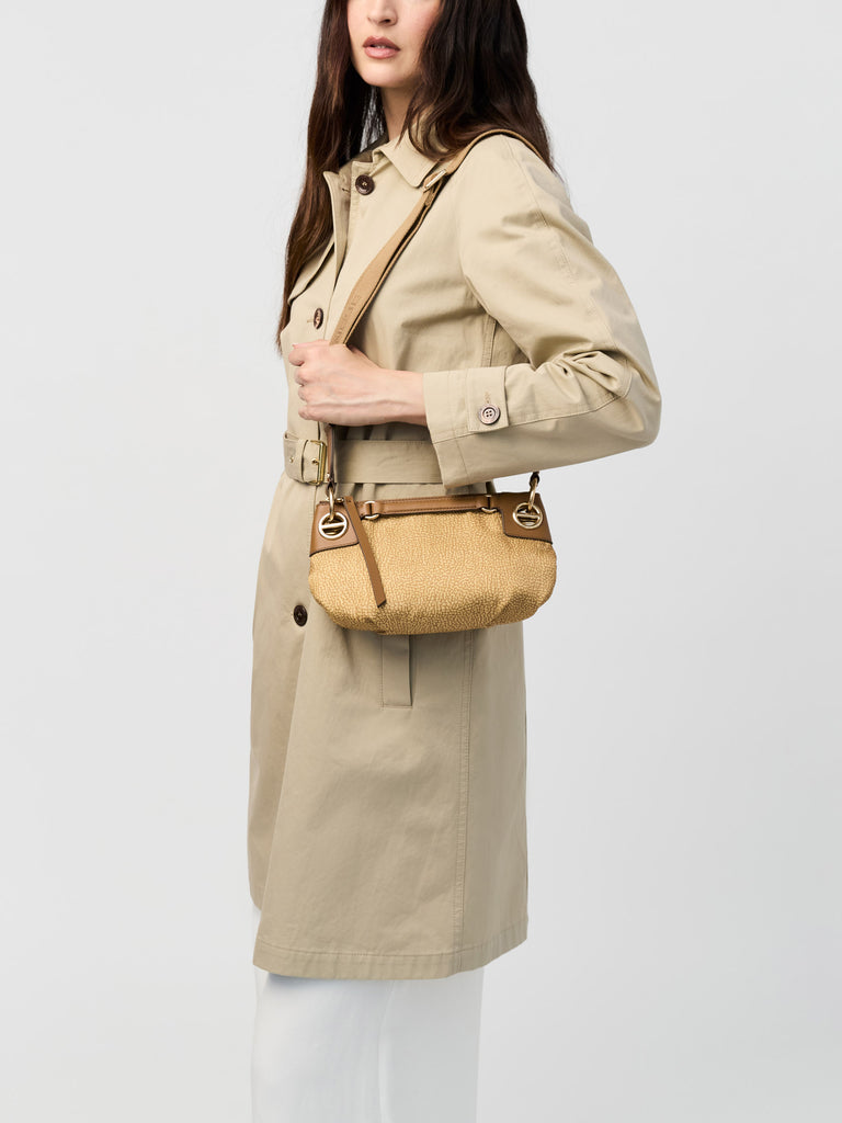 Borsa a spalla in Tessuto riciclato stampa Op - LONDON BORSA MINI - Borbonese