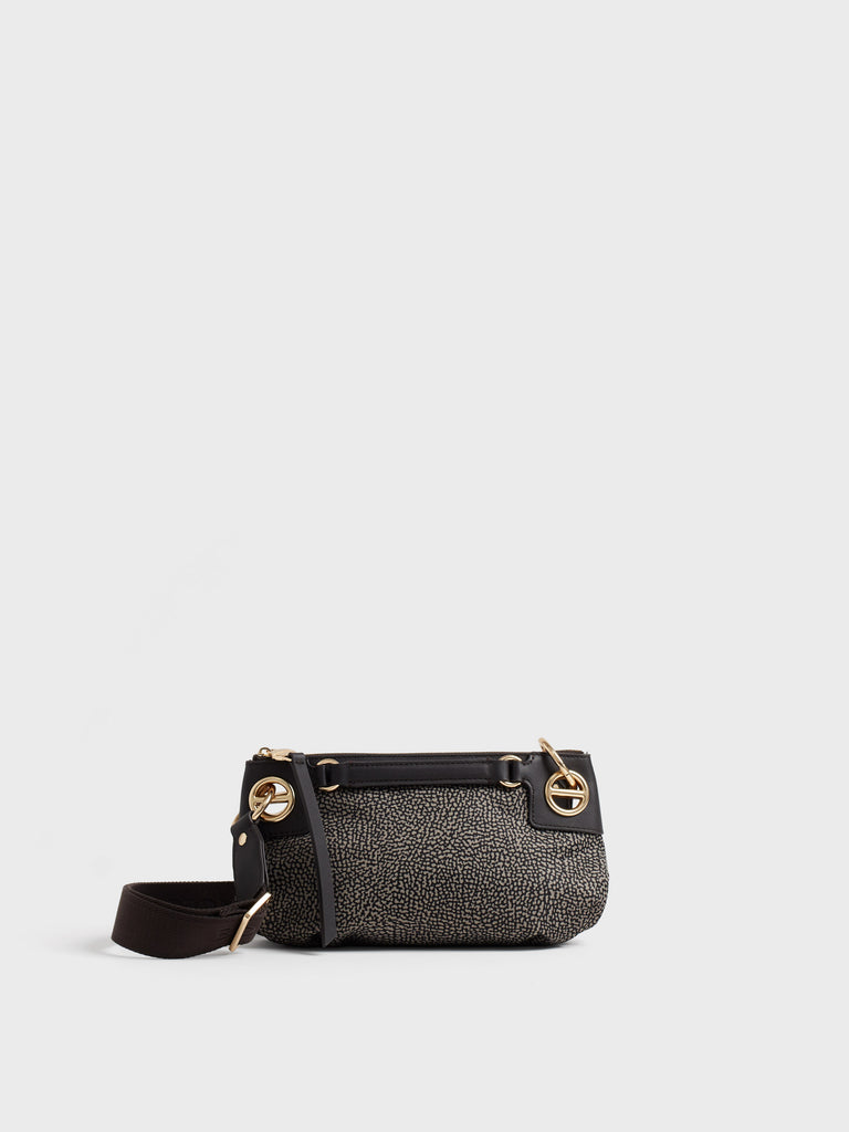 Borsa a spalla in tessuto stampa Op - LONDON BORSA MINI - Borbonese