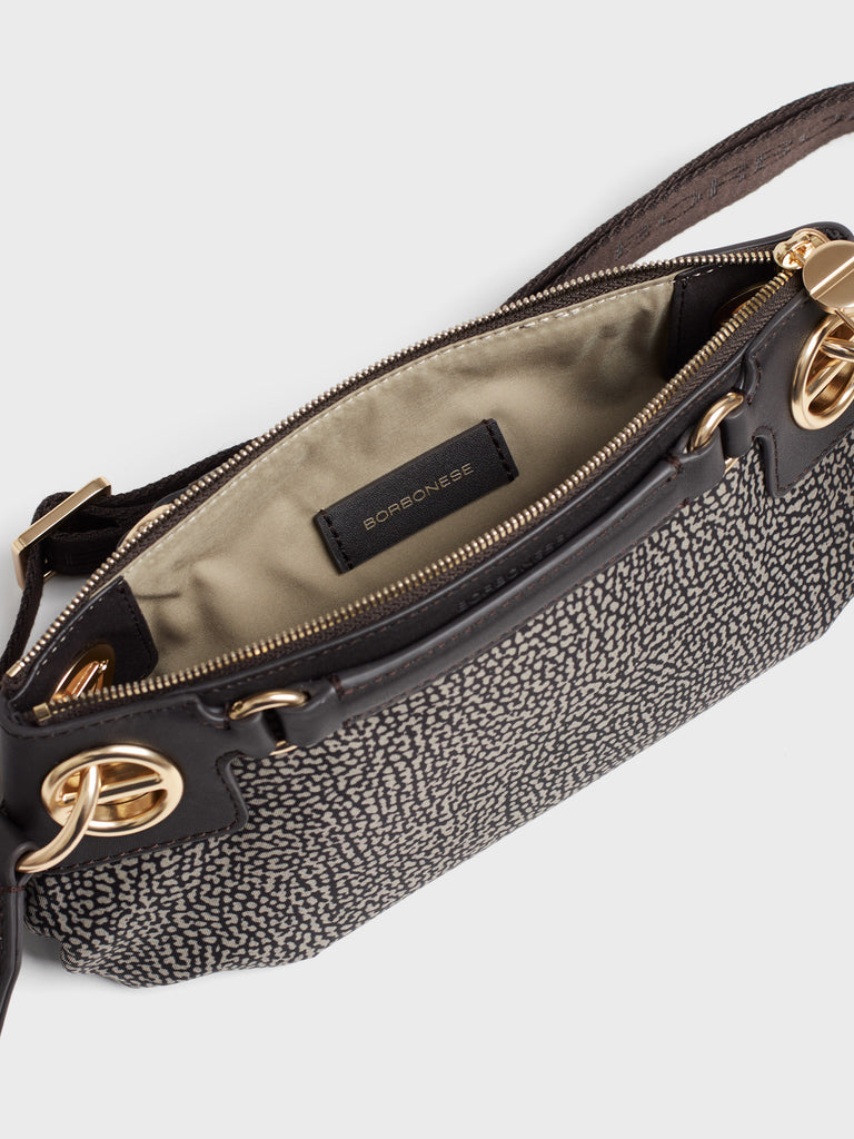 Borsa a spalla in tessuto stampa Op - LONDON BORSA MINI - Borbonese
