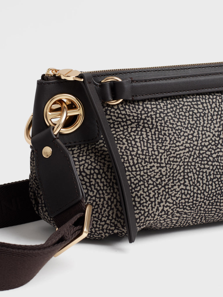 Borsa a spalla in tessuto stampa Op - LONDON BORSA MINI - Borbonese