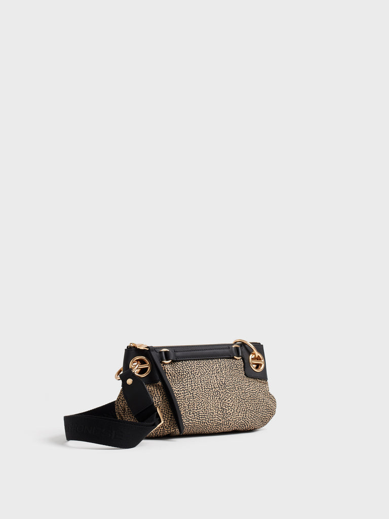 Borsa a spalla in tessuto stampa Op - LONDON BORSA MINI - Borbonese
