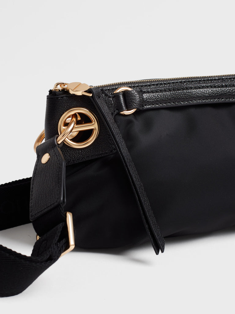 Borsa a spalla in tessuto e pelle - LONDON BORSA MINI - Borbonese