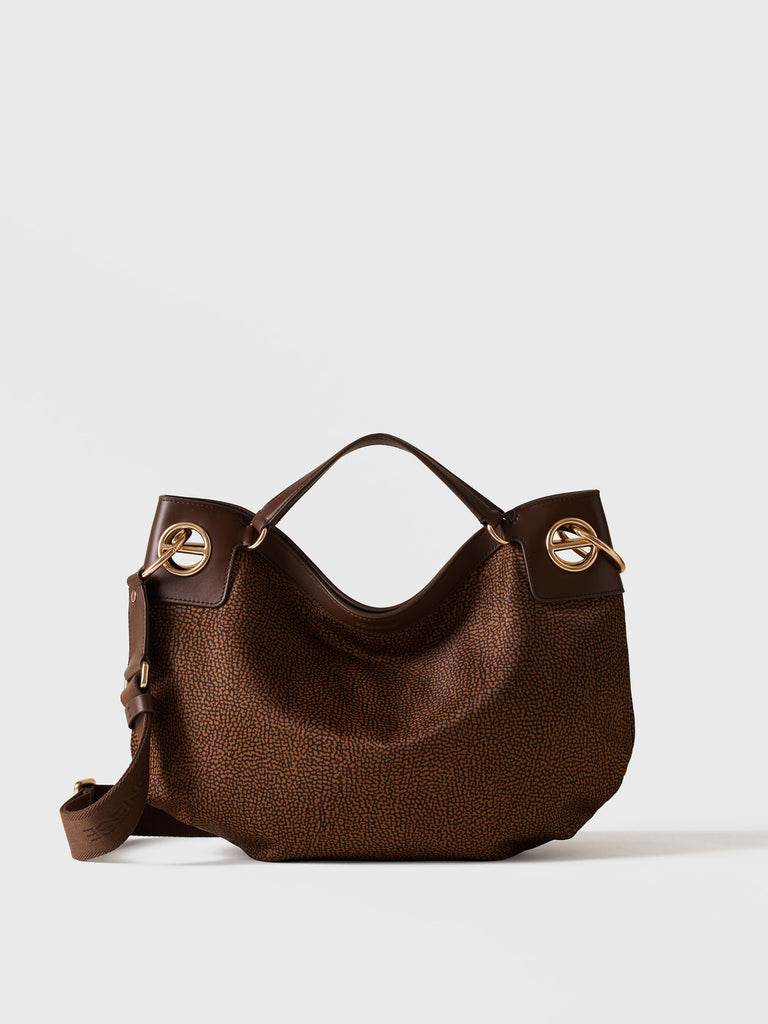 Op recycled fabric Handbag - LONDON Medium Hobo Bag - Borbonese
