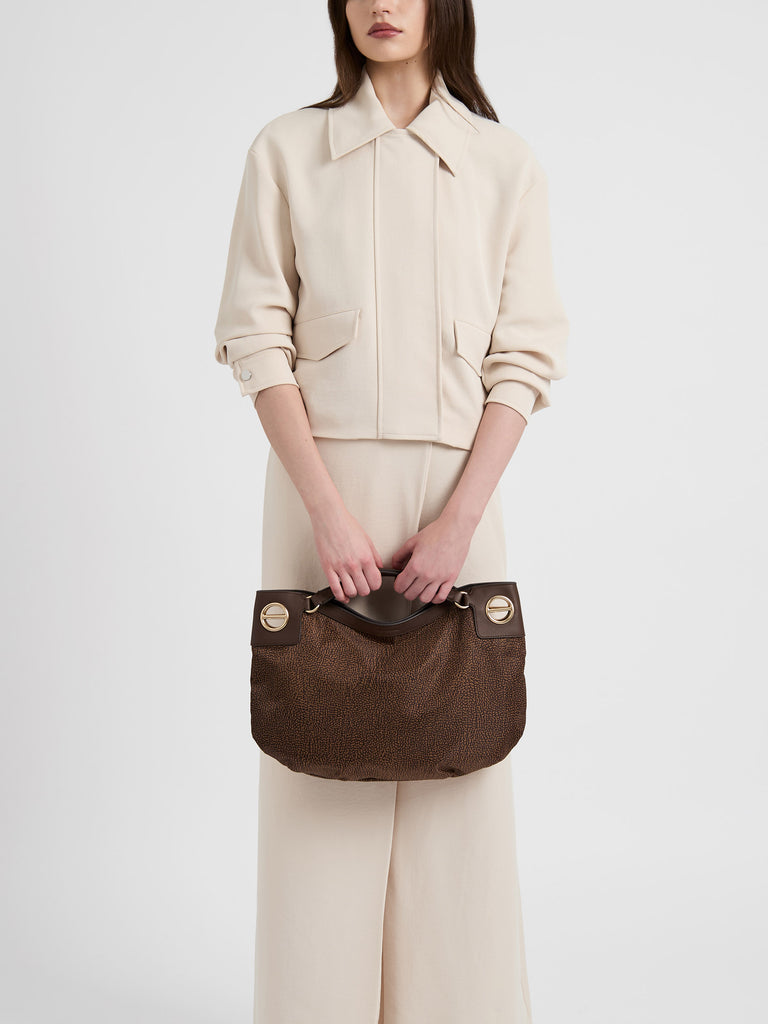 fabric handbag Op - LONDON Medium Hobo Bag - Borbonese