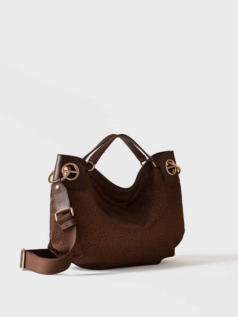 Op recycled fabric Handbag - LONDON Medium Hobo Bag - Borbonese