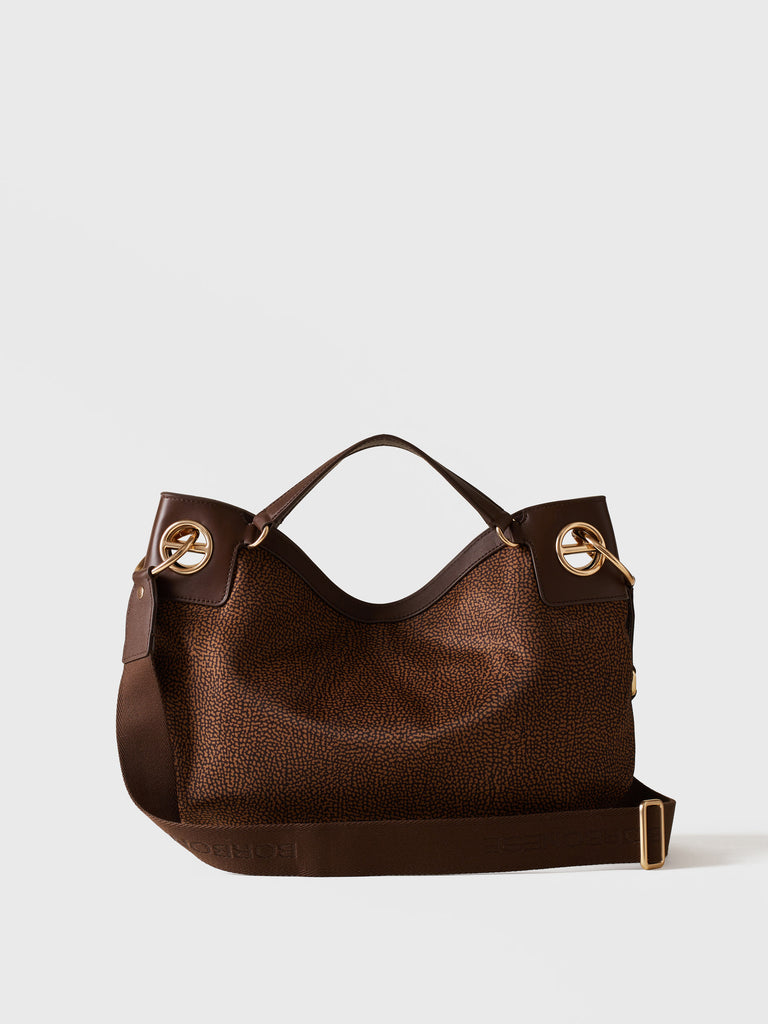 Op recycled fabric Handbag - LONDON Medium Hobo Bag - Borbonese