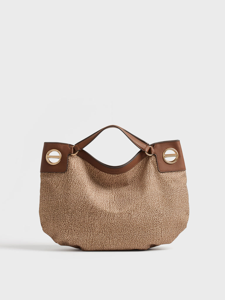 Borsa a mano in tessuto Op - LONDON BORSA HOBO MEDIUM - Borbonese