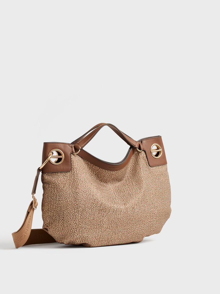 Borsa a mano in tessuto Op - LONDON BORSA HOBO MEDIUM - Borbonese