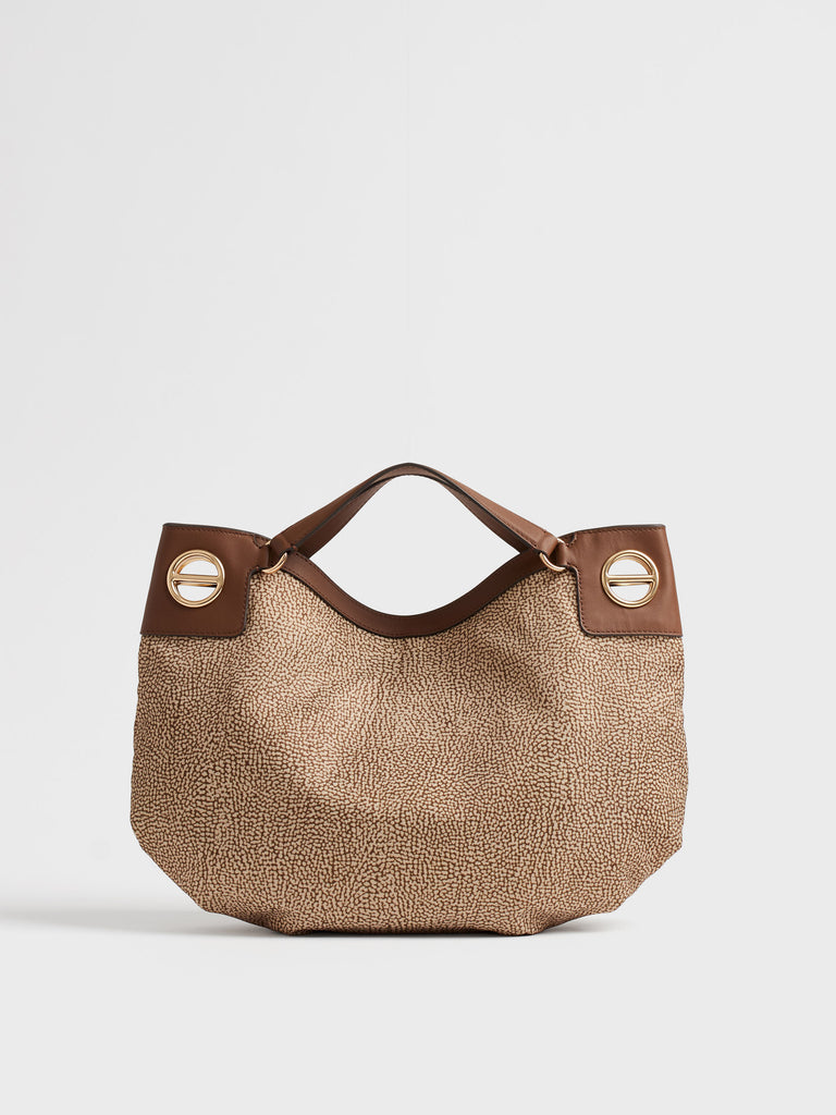 Borsa a mano in tessuto Op - LONDON BORSA HOBO MEDIUM - Borbonese