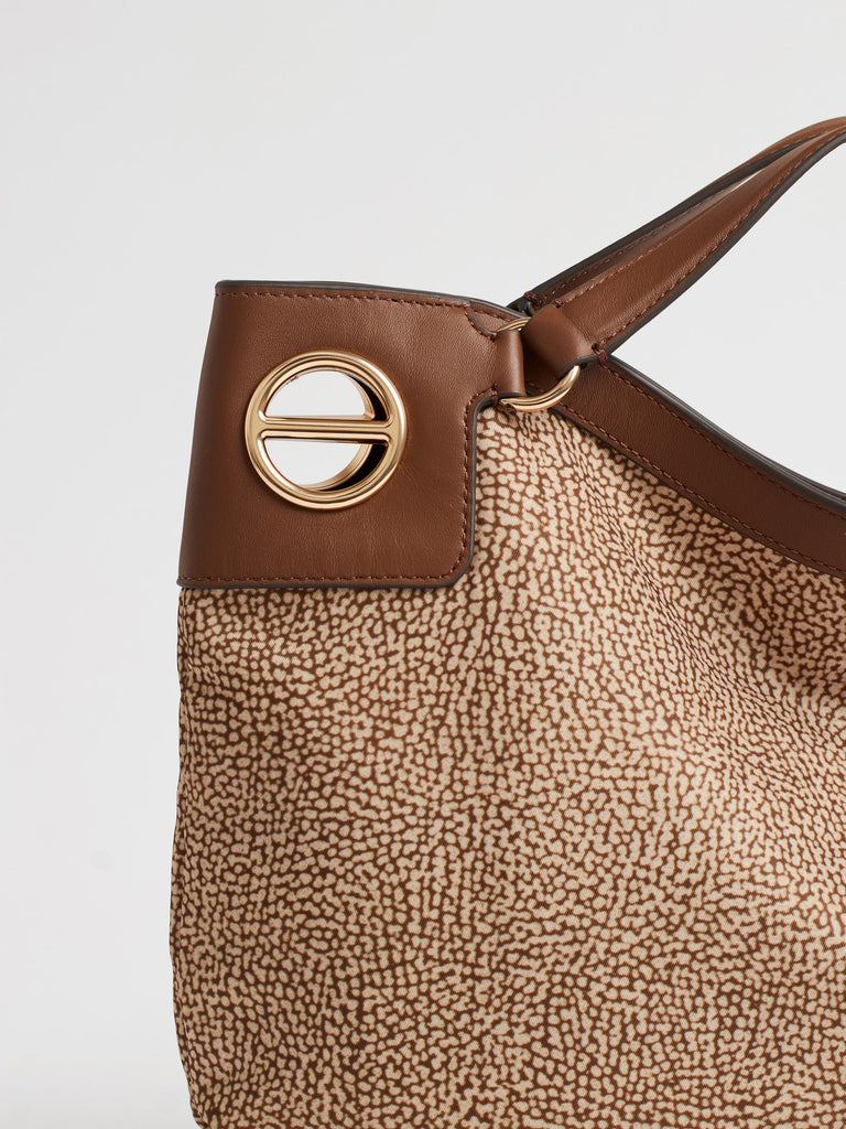 Borsa a mano in tessuto Op - LONDON BORSA HOBO MEDIUM - Borbonese