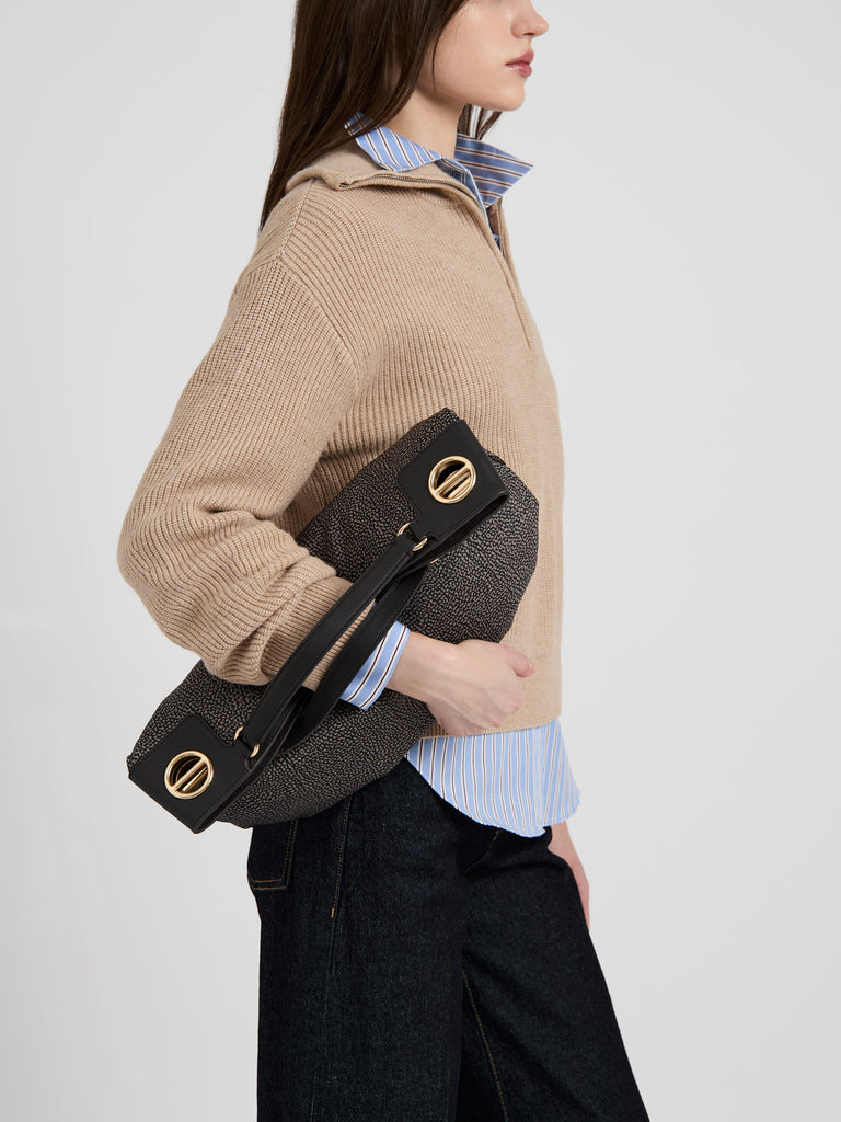 Borsa a mano in tessuto Op - LONDON BORSA HOBO MEDIUM - Borbonese