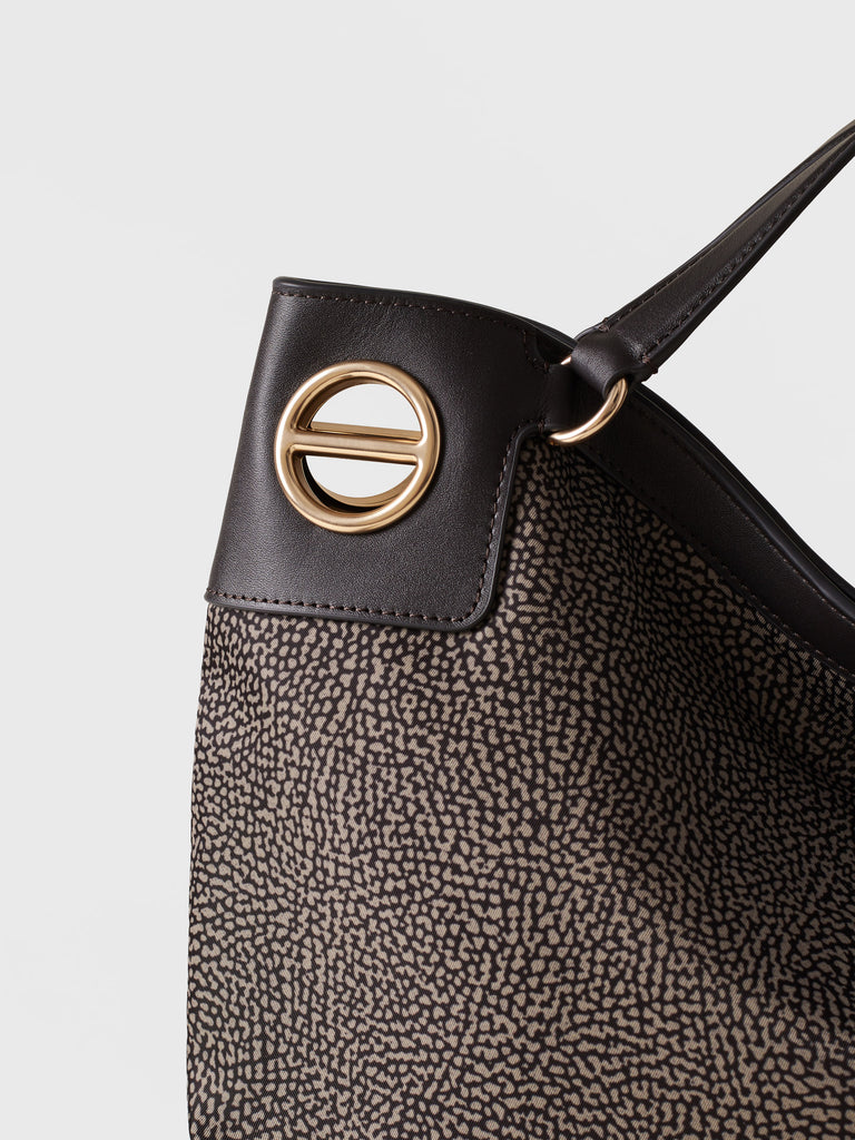Borsa a mano in tessuto riciclato Op - LONDON BORSA HOBO MEDIUM - Borbonese