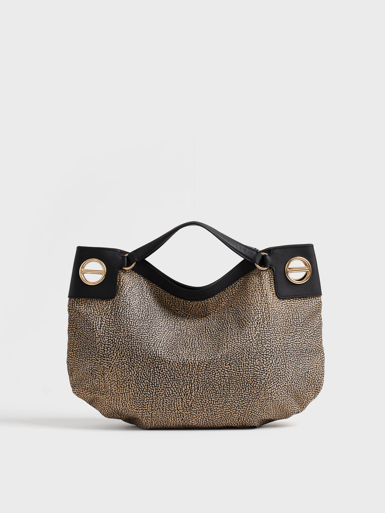 Borsa a mano in tessuto Op - LONDON BORSA HOBO MEDIUM - Borbonese