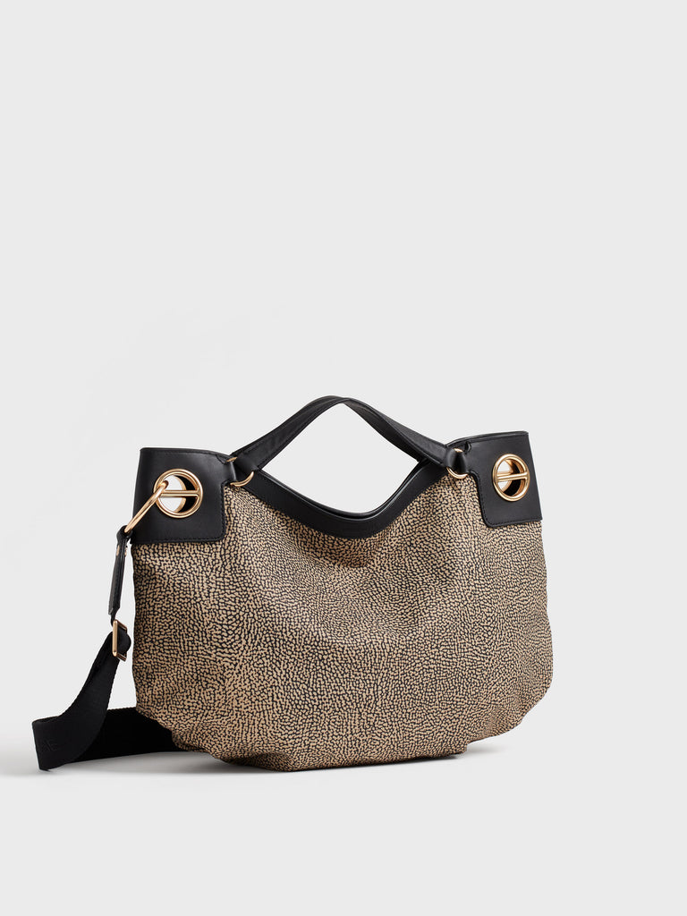 Borsa a mano in tessuto Op - LONDON BORSA HOBO MEDIUM - Borbonese
