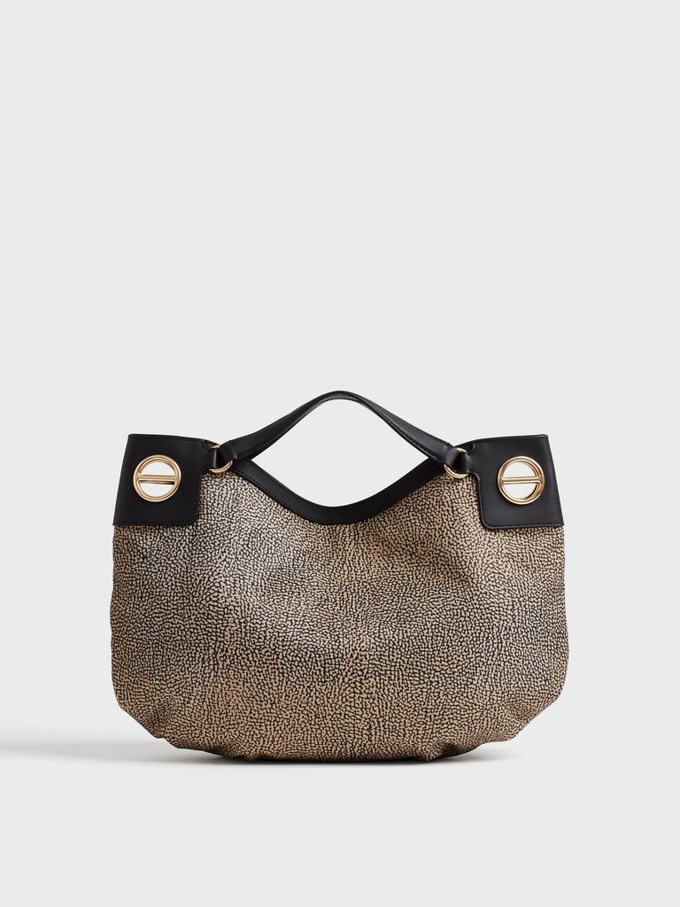 Borsa a mano in tessuto Op - LONDON BORSA HOBO MEDIUM - Borbonese