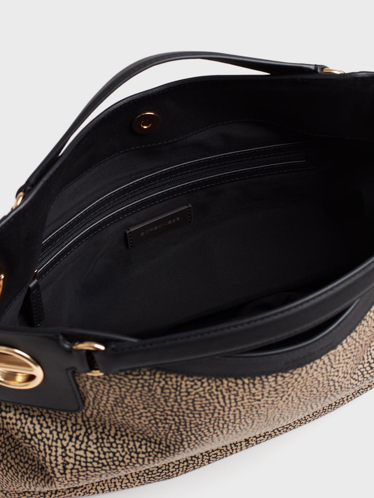 Borsa a mano in tessuto Op - LONDON BORSA HOBO MEDIUM - Borbonese