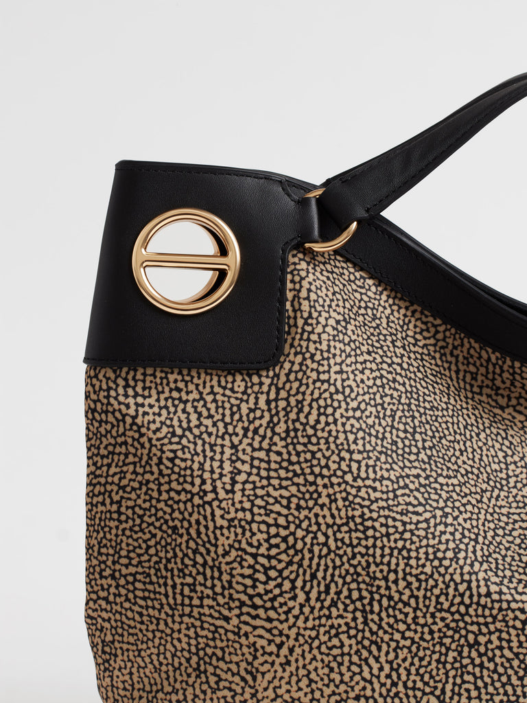 Borsa a mano in tessuto Op - LONDON BORSA HOBO MEDIUM - Borbonese