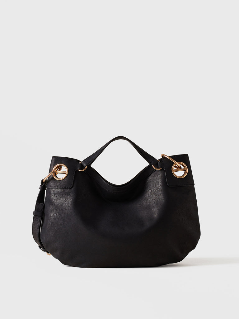 Leather Handbag - LONDON HOBO BAG MEDIUM - Borbonese
