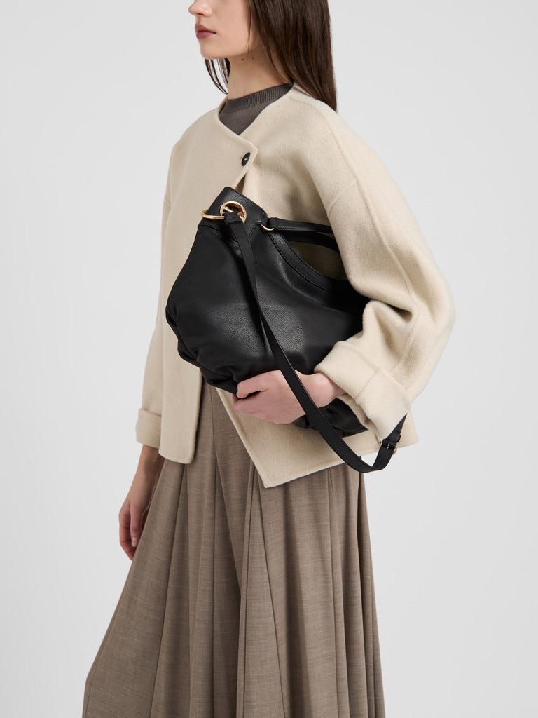 Leather Handbag - LONDON HOBO BAG MEDIUM - Borbonese