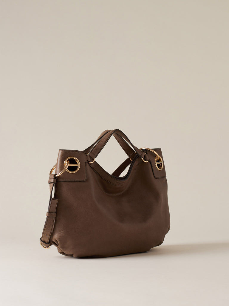 Leather Handbag - LONDON HOBO BAG MEDIUM - Borbonese