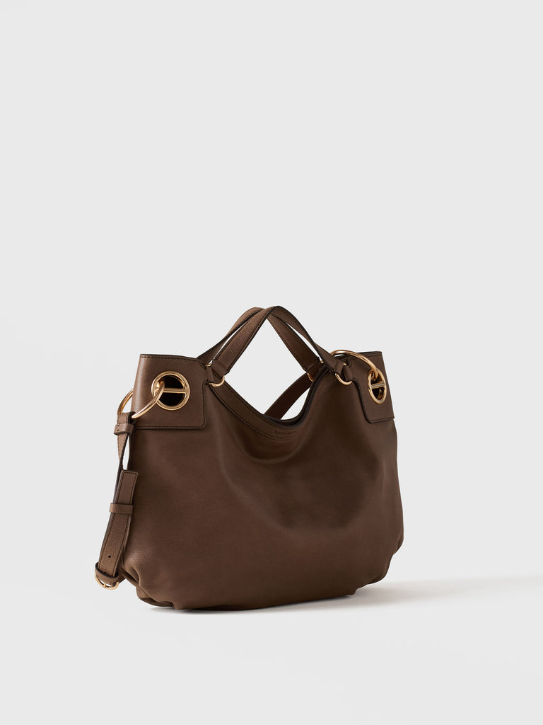 Leather Handbag - LONDON HOBO BAG MEDIUM - Borbonese