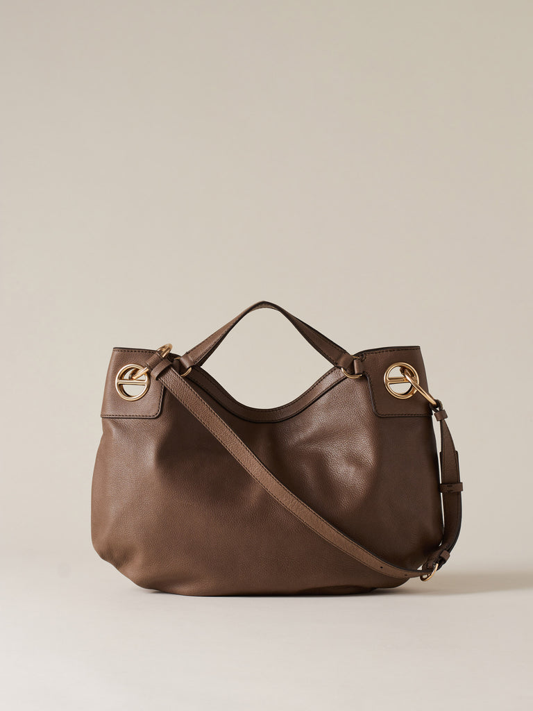 Leather Handbag - LONDON HOBO BAG MEDIUM - Borbonese