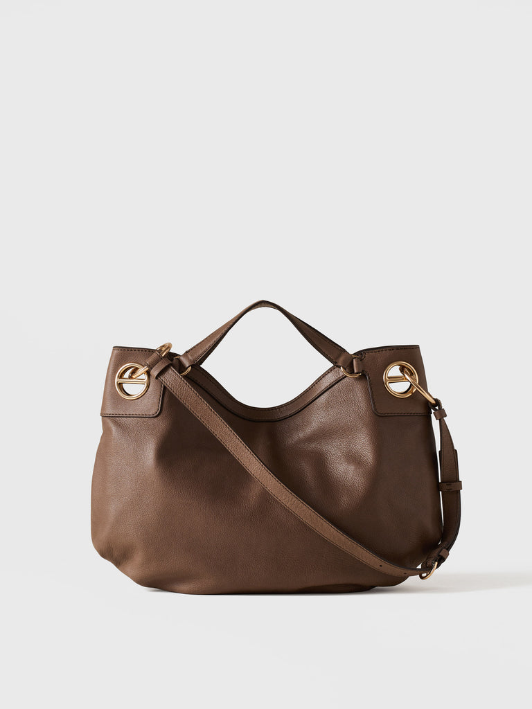 Leather Handbag - LONDON HOBO BAG MEDIUM - Borbonese