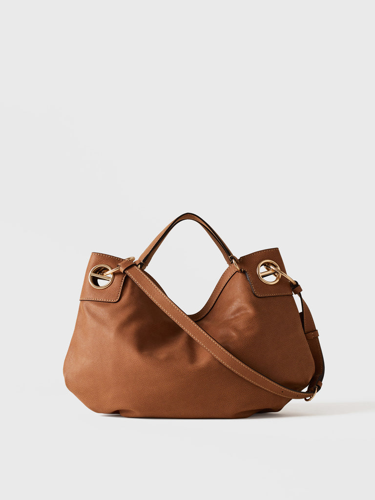 Leather Handbag - LONDON HOBO BAG MEDIUM - Borbonese