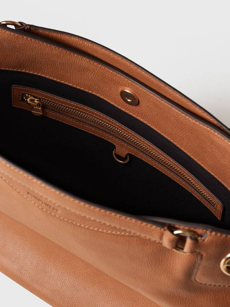 Leather Handbag - LONDON HOBO BAG MEDIUM - Borbonese