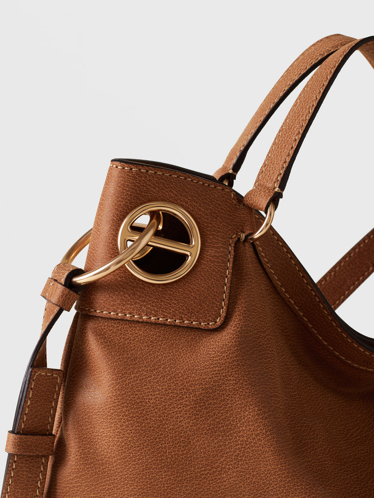 Leather Handbag - LONDON HOBO BAG MEDIUM - Borbonese