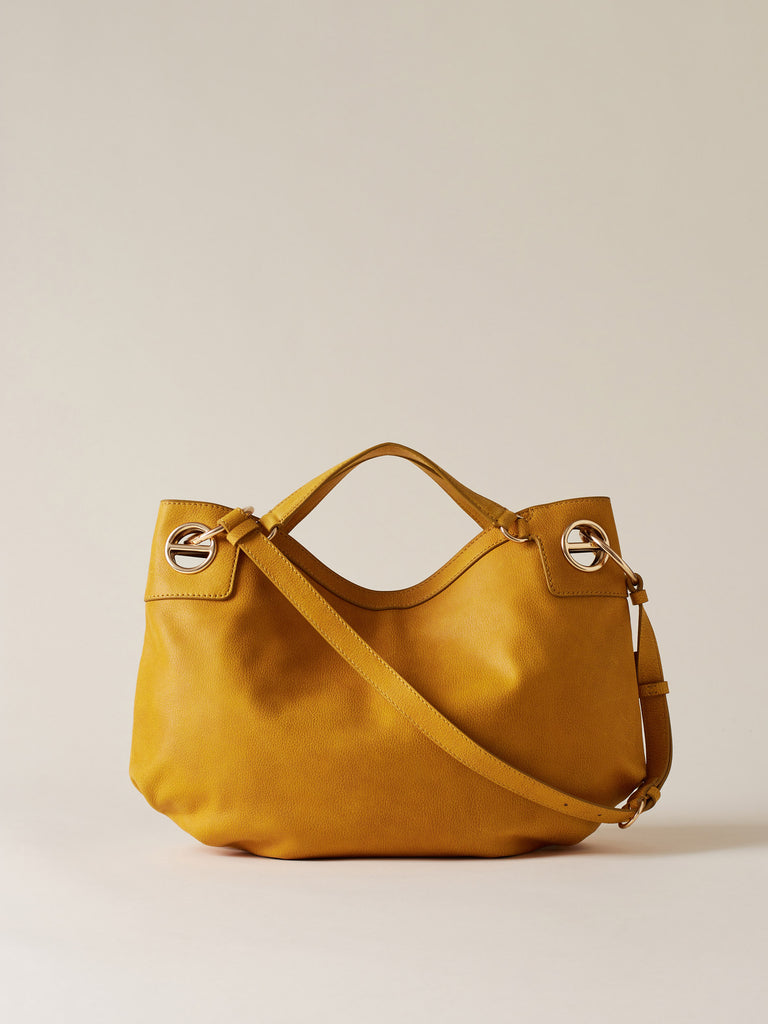 Leather Handbag - LONDON HOBO BAG MEDIUM - Borbonese