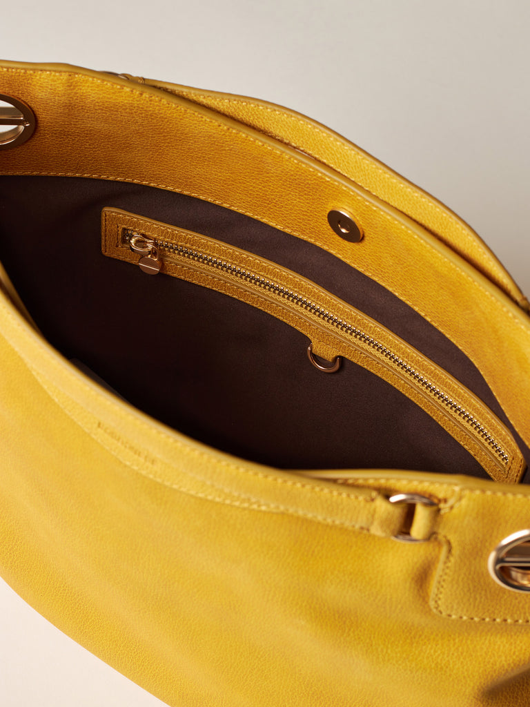 Leather Handbag - LONDON HOBO BAG MEDIUM - Borbonese