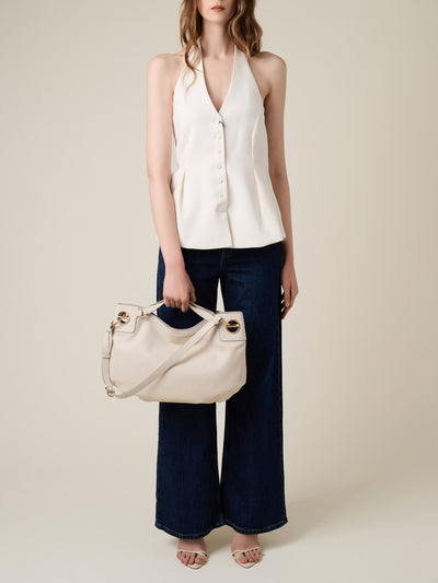 LONDON BORSA HOBO  MEDIUM - White addiction - Borbonese