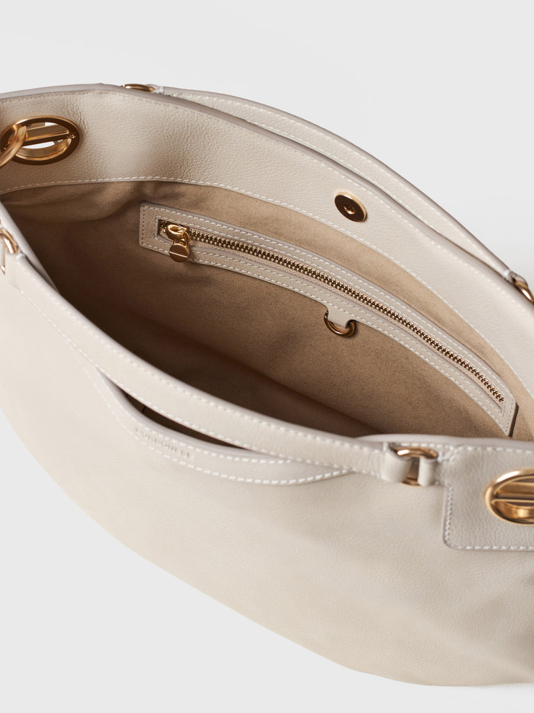 Leather Handbag - LONDON HOBO BAG MEDIUM - Borbonese