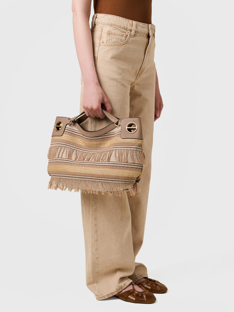 Borsa a mano in Tessuto jacquard - LONDON BORSA HOBO MEDIUM - Borbonese
