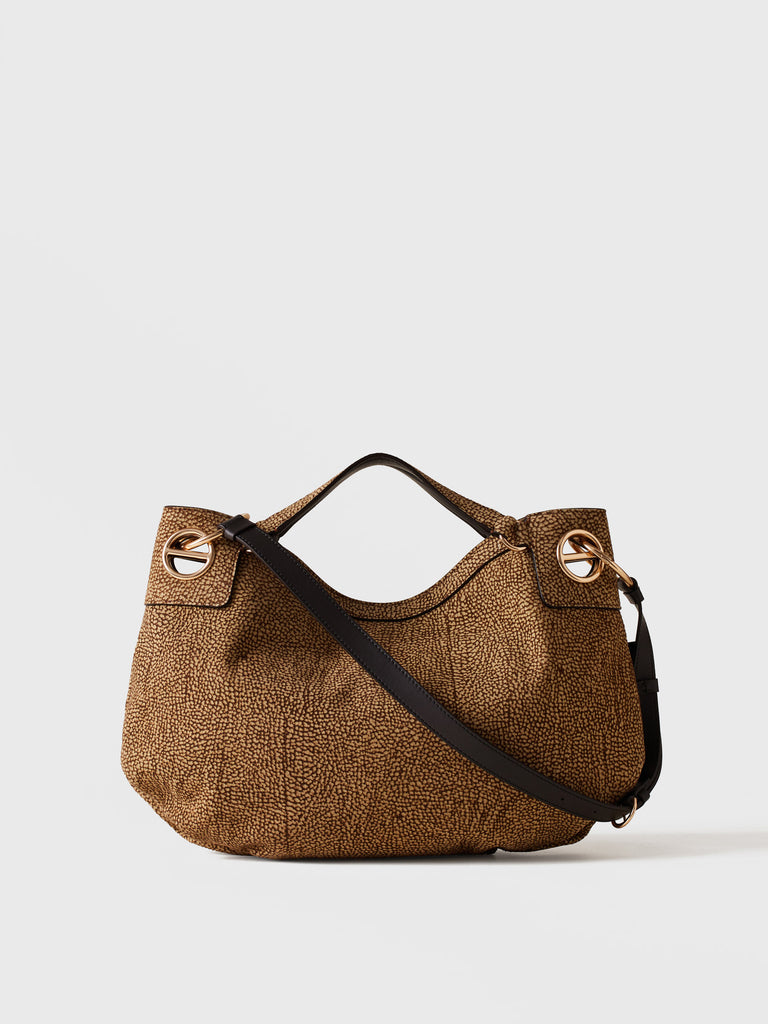 Op Suede Handbag - LONDON HOBO BAG MEDIUM - Borbonese