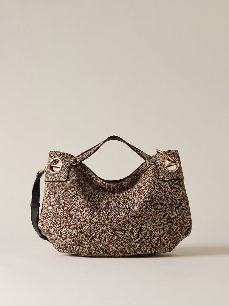 Borsa a mano in Camoscio Op - LONDON BORSA HOBO MEDIUM - Borbonese