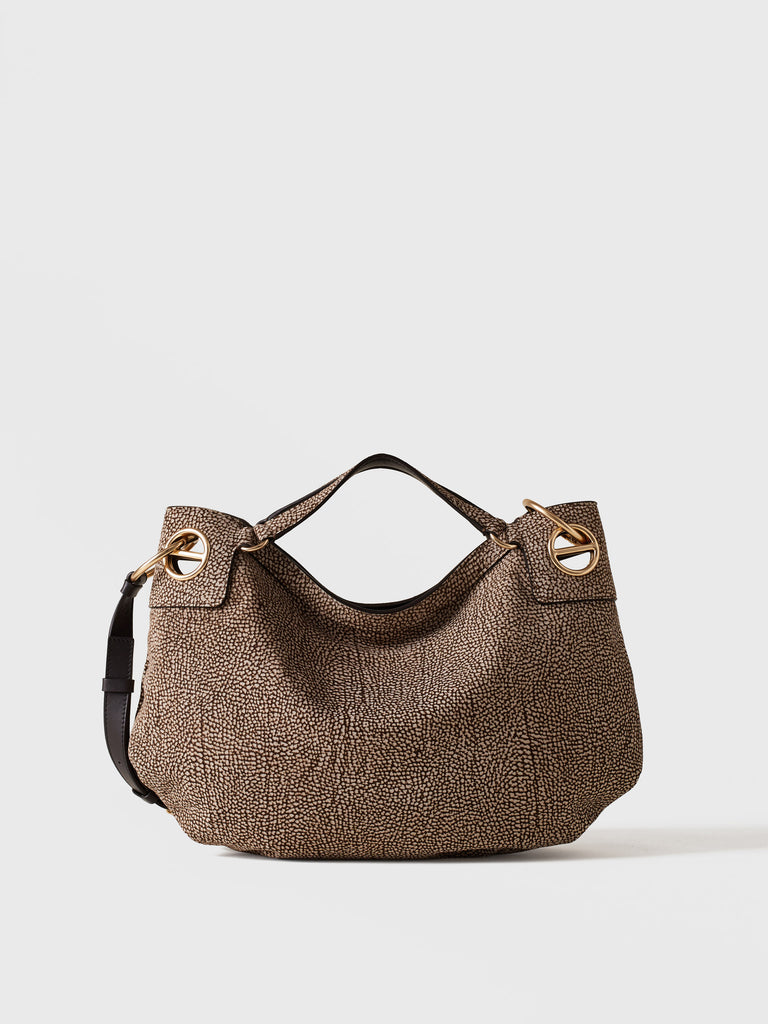 Borsa a mano in Camoscio Op - LONDON BORSA HOBO MEDIUM - Borbonese