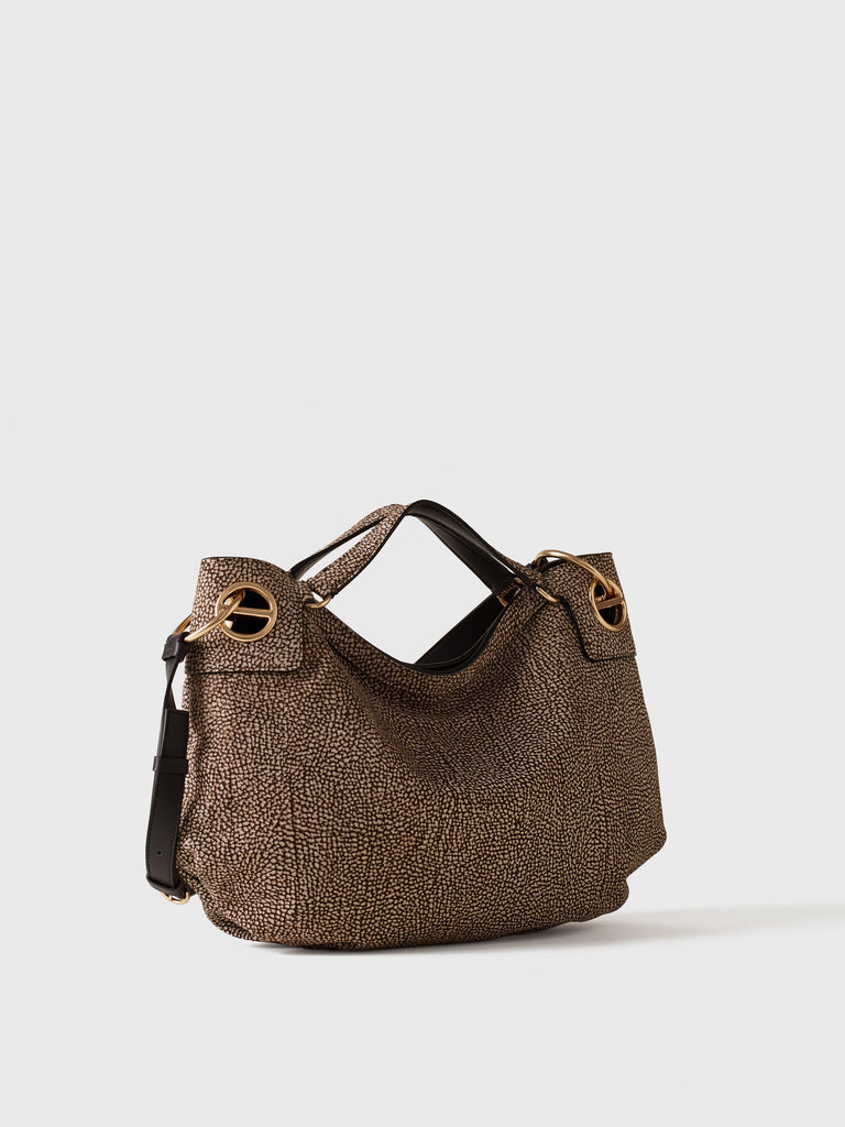 Borsa a mano in Camoscio Op - LONDON BORSA HOBO MEDIUM - Borbonese