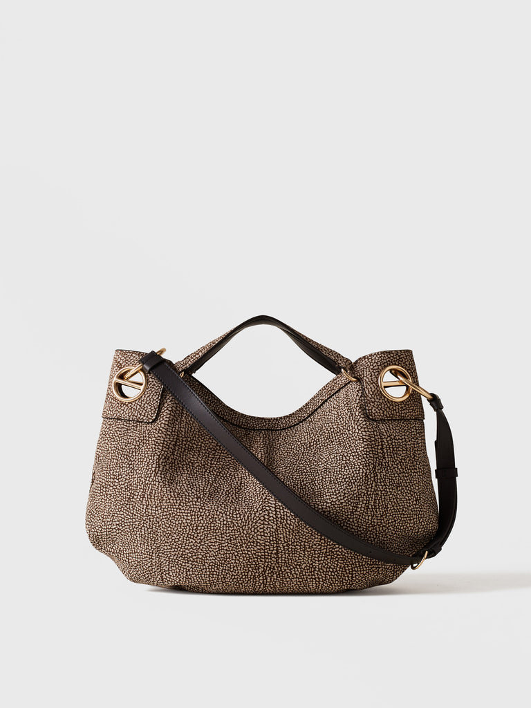 Borsa a mano in Camoscio Op - LONDON BORSA HOBO MEDIUM - Borbonese