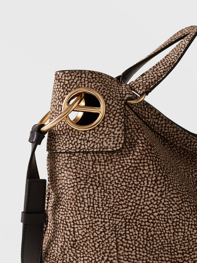 Borsa a mano in Camoscio Op - LONDON BORSA HOBO MEDIUM - Borbonese