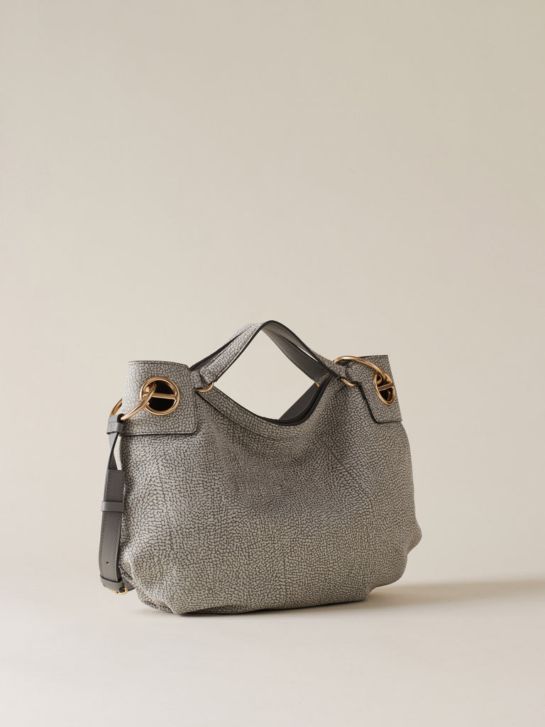 Borsa a mano in Camoscio Op - LONDON BORSA HOBO MEDIUM - Borbonese