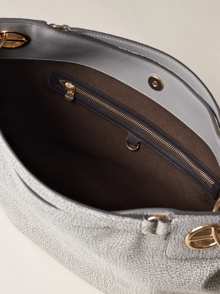 Op Suede Handbag - LONDON HOBO BAG MEDIUM - Borbonese