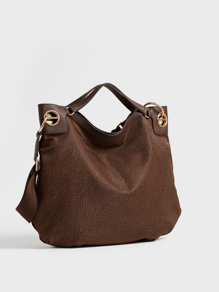 Borsa a spalla in tessuto Op - LONDON BORSA HOBO LARGE - Borbonese