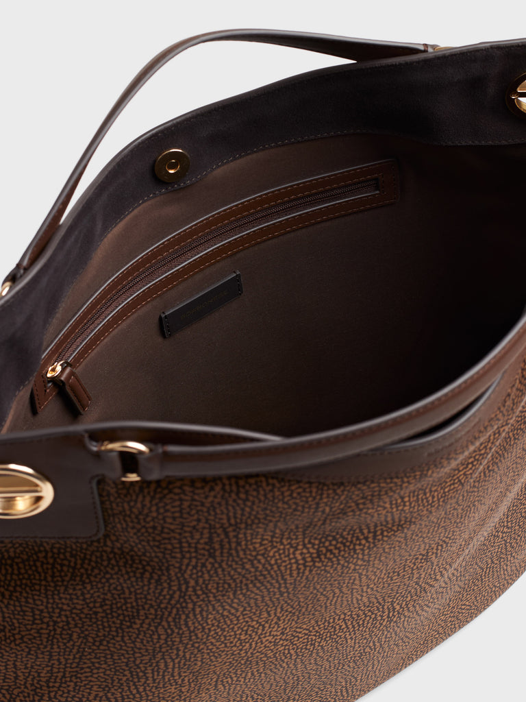 Borsa a spalla in tessuto Op - LONDON BORSA HOBO LARGE - Borbonese