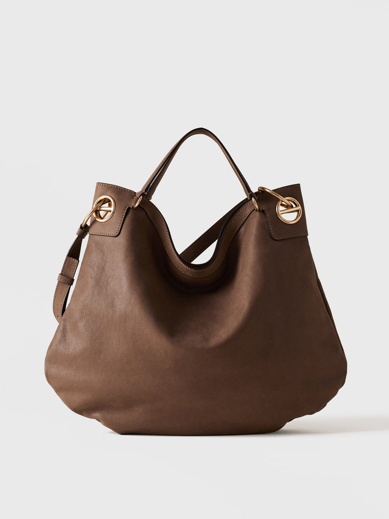 Leather shoulder bag - LONDON SHOPPING BAG LARGE - Borbonese
