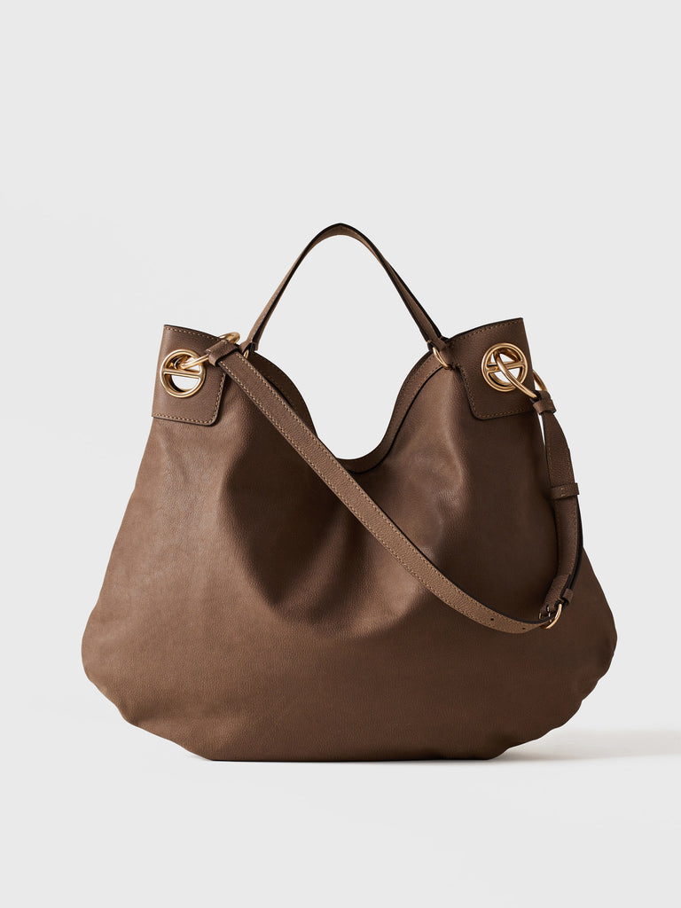 Leather shoulder bag - LONDON SHOPPING BAG LARGE - Borbonese