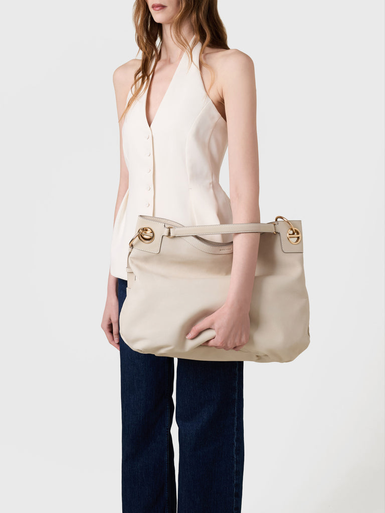 Leather shoulder bag - LONDON SHOPPING BAG LARGE - Borbonese