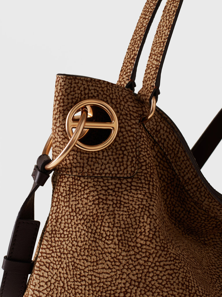 Borsa a spalla in Camoscio Op - LONDON BORSA HOBO LARGE - Borbonese
